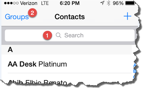 Global Address List iPhone Address Book Groups
