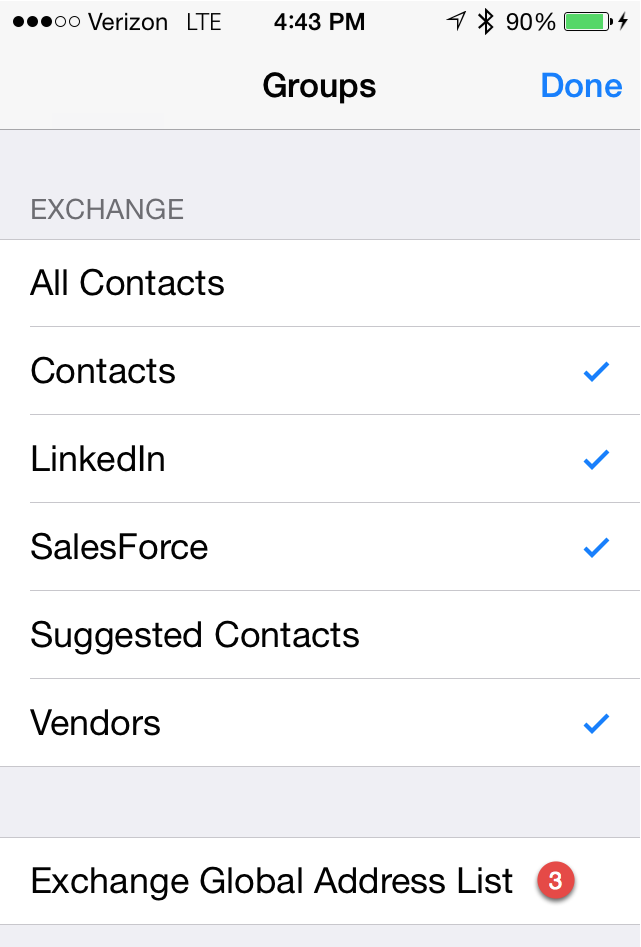 iphone outlook contact groups