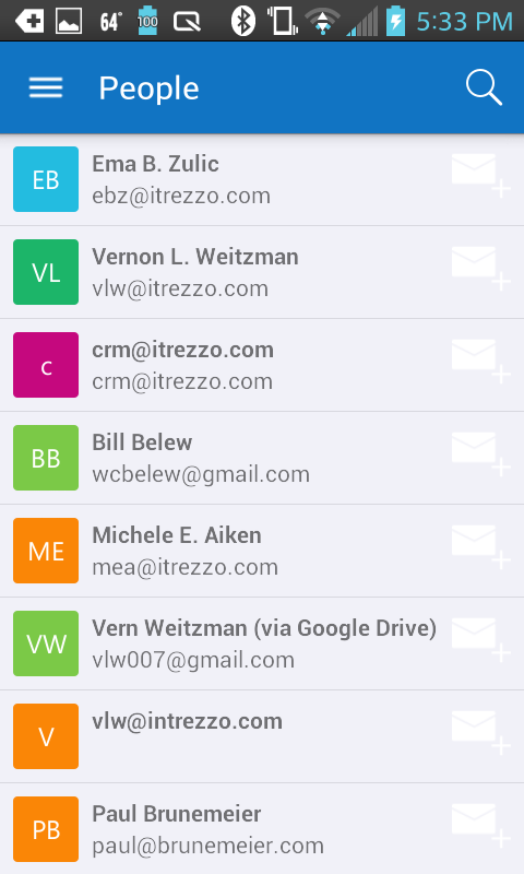 Utiliser les Contacts sur l'application Outlook sur Android